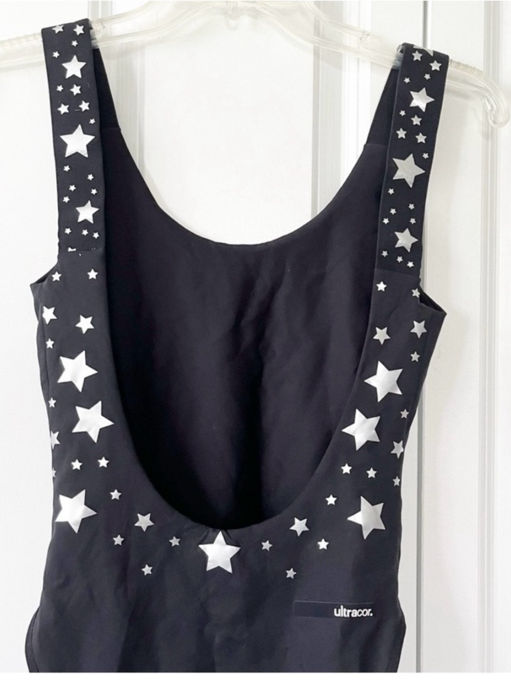 Ultracor Black Silver Star one-piece low back swimsuit - Picture 7 of 8